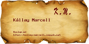 Kállay Marcell névjegykártya